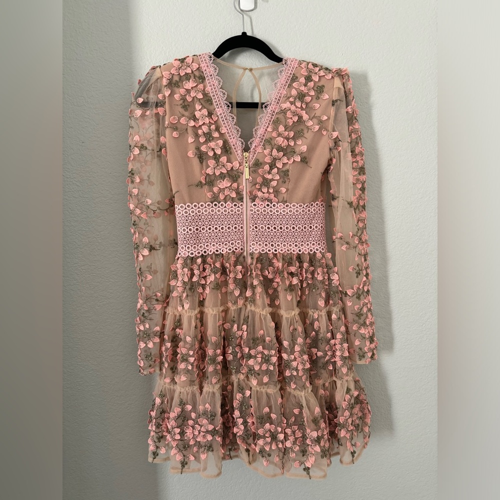 Bronx and Banco Megan Embroidered Mini Dress Floral Pink - Picture 2 of 5